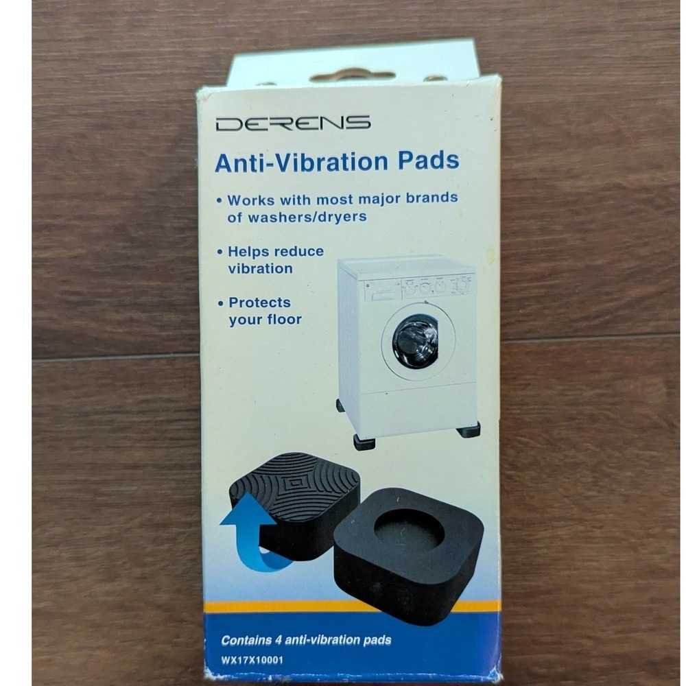 Derens Anti-Vibration Pads WX17X10001‎ for Washer and Dryer 4 Pack Black